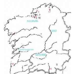 Click para ampliar. Pulsa en el nombre para ver la ficha. Distribución zoomorfos en Galicia